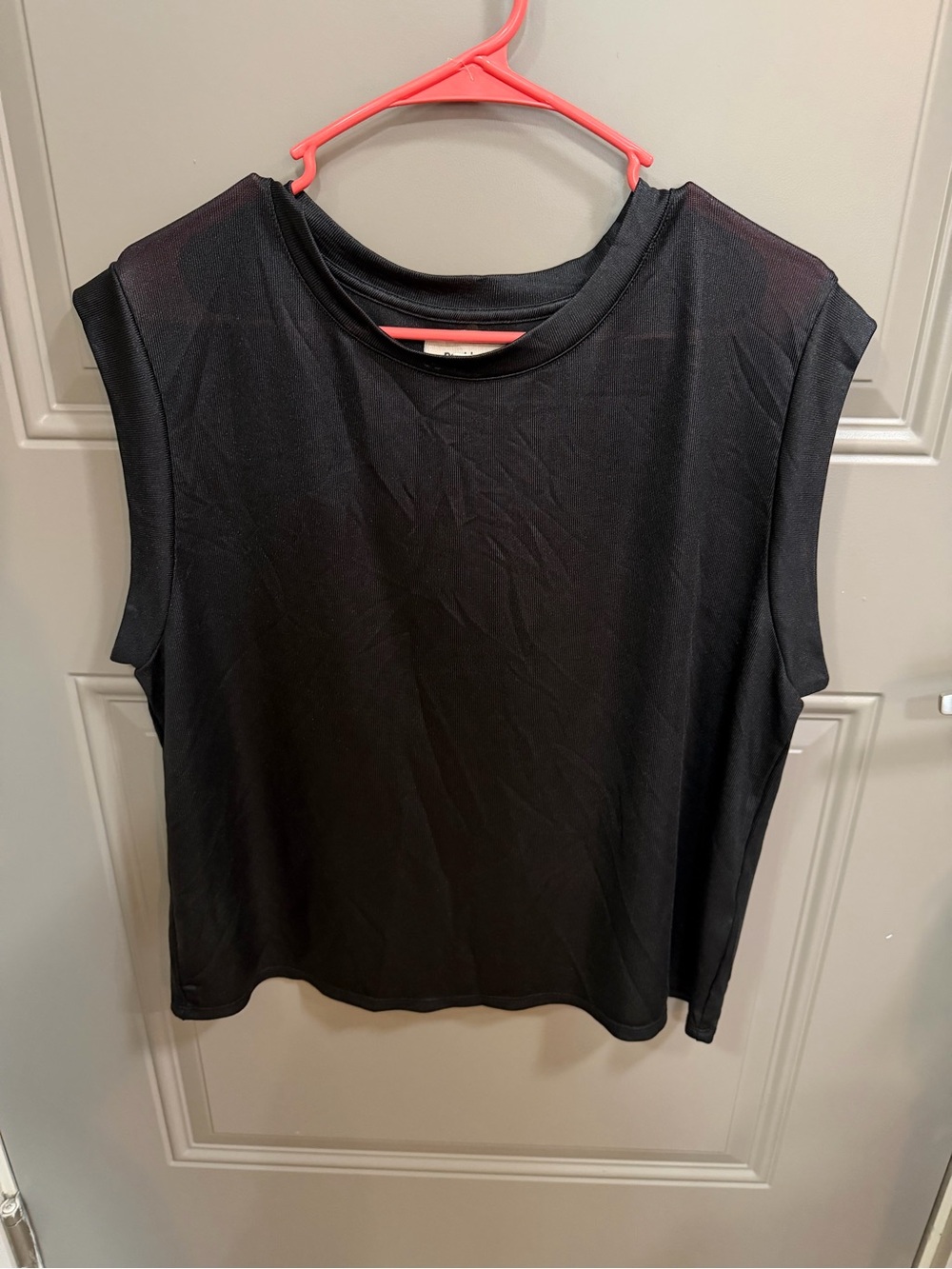 Anthropologie Porridge Black Shiny Muscle Tank